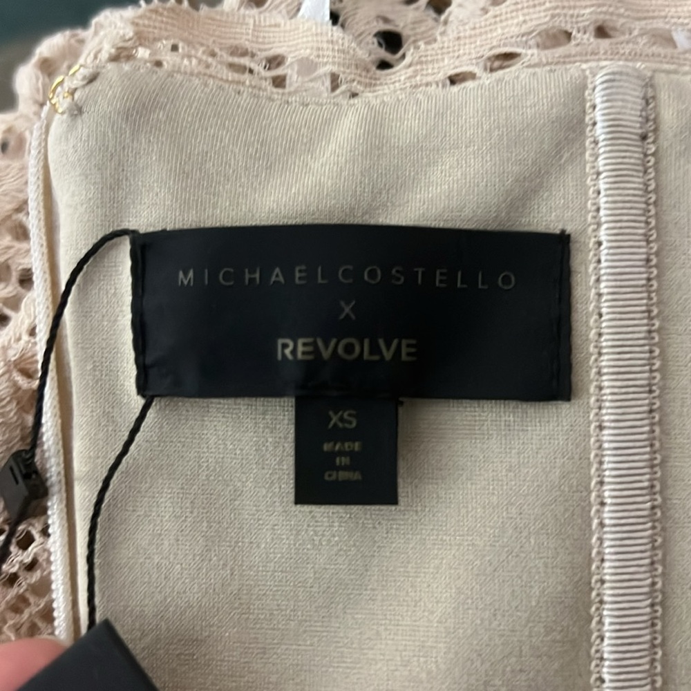 NWT Michael Costello X Revolve Braya Elegant Cream Strapless Mini Dress XS - Picture 12 of 15